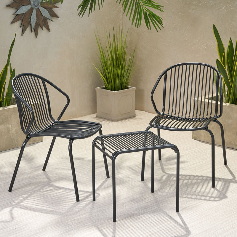 Outdoor Modern Iron 2 Seater Chat Set - NH627013