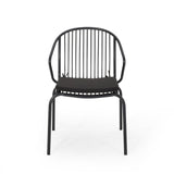 Outdoor Modern Iron Club Chair with Cushion (Set of 2) - NH717013