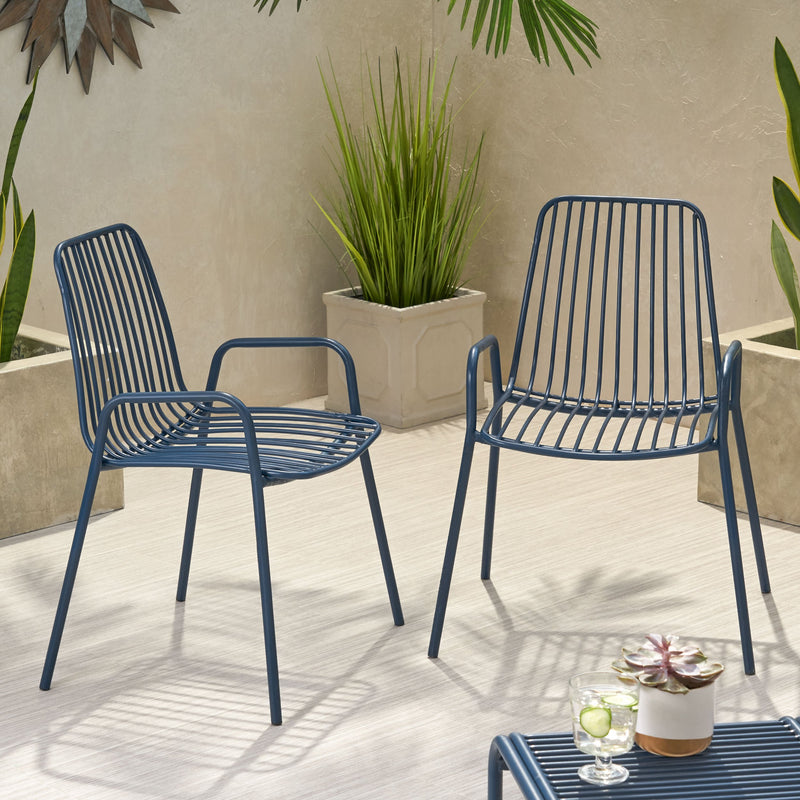 Outdoor Modern Iron Club Chair (Set of 2) - NH927013