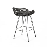 Outdoor Wicker Barstools with Cushions (Set of 4) - NH950013