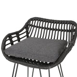 Outdoor Wicker Barstools with Cushions (Set of 2) - NH389903