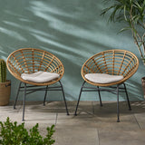 Outdoor Wicker Dining Chair with Cushion (Set of 2) - NH789903