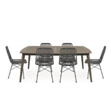 Outdoor 6 Seater Wicker Dining Set - NH318213
