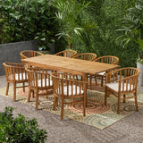Outdoor Expandable 8 Seater Acacia Wood Dining Set - NH137903