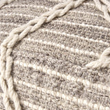 Wool and Cotton Pouf Ottoman - NH648903