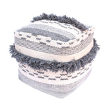 Faux Yarn Pouf Ottoman - NH748903