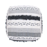 Faux Yarn Pouf Ottoman - NH748903