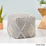 Faux Yarn Pouf Ottoman - NH058903