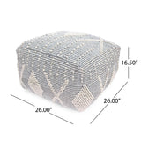 Faux Yarn Pouf Ottoman - NH058903