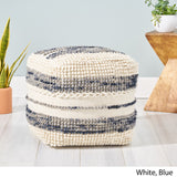 Wool and Cotton Pouf Ottoman - NH258903