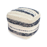 Wool and Cotton Pouf Ottoman - NH258903