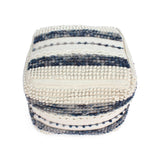 Wool and Cotton Pouf Ottoman - NH258903