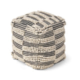 Contemporary Handcrafted Fabric Cube Pouf - NH773513