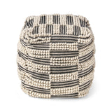 Wool and Cotton Pouf Ottoman - NH358903