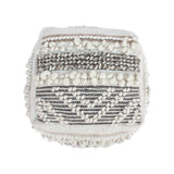 Wool and Cotton Pouf Ottoman - NH458903