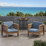 Outdoor Acacia Wood Club Chairs with Cushions (Set of 2) - NH183803