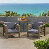 Outdoor Acacia Wood Club Chairs with Cushions (Set of 2) - NH183803