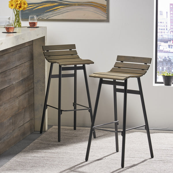 35" Wooden Barstool (Set of 2) - NH490903