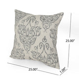 Modern Fabric Throw Pillows (Set of 2), Natural and Gray - NH224903
