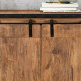 Modern Industrial Mango Wood Sideboard, Natural Finish and Black - NH103013