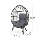 Indoor Wicker Egg Shape Chair with Cushion - NH813113