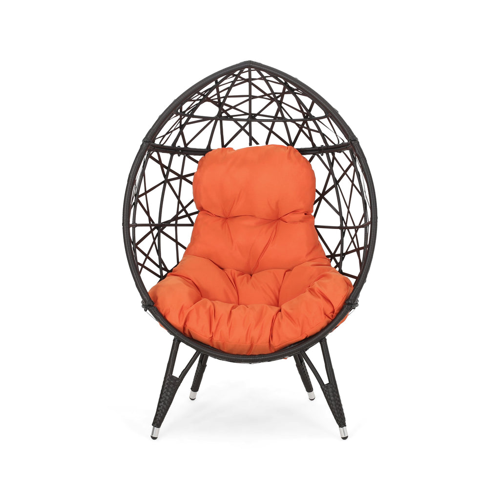 Indoor Wicker Egg Chair with Cushion NH323113 Noble House Furniture