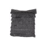 Glam Square Fabric Pillow Cover with Fringes - NH824013