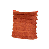 Glam Square Fabric Throw Pillow with Fringes - NH502213