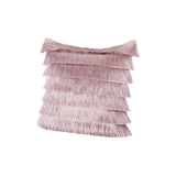 Glam Square Fabric Throw Pillow with Fringes - NH502213