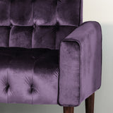 Tufted Velvet Sofa with Gold Tipped Tapered Legs - NH772903