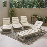 Outdoor Acacia Wood Chaise Lounge (Set of 4) - NH752013