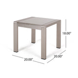 Outdoor Aluminum Side Table with Glass Top - NH201903