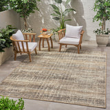 Outdoor Contemporary Area Rug, Gray and Beige - NH945803