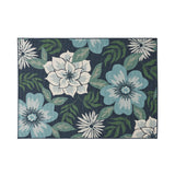 Outdoor Floral Area Rug, Blue and Green - NH165803