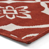 Outdoor Trellis Area Rug, Red and Ivory - NH565803