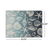 Outdoor Ombre Area Rug, Blue and Ivory - NH965803