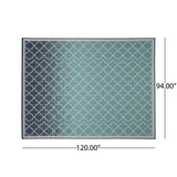 Outdoor Ombre Area Rug, Blue and Ivory - NH375803