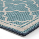 Outdoor Ombre Area Rug, Blue and Ivory - NH375803