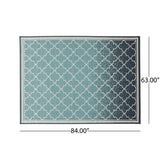 Outdoor Ombre Area Rug, Blue and Ivory - NH375803