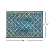 Outdoor Trellis Area Rug, Blue and Ivory - NH575803