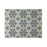 Outdoor Medallion Area Rug, Ivory and Blue - NH975803