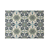 Outdoor Medallion Area Rug, Ivory and Blue - NH975803