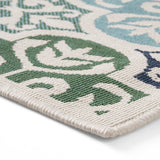Outdoor Medallion Area Rug, Ivory and Multi - NH585803