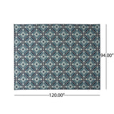 Outdoor Trellis Area Rug, Navy and Blue - NH095803