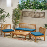 Outdoor Acacia Wood Chat Set with Coffee Table - NH409013