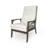 Mid-Century Faux Leather Modern Accent Chair - NH241213