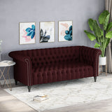 Button Tufted Rolled Back Upholstered Sofa - NH931903