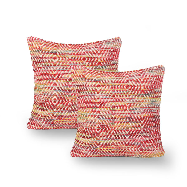 Boho Cotton and Wool Pillow Cover (Set of 2) - NH036013