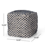 Boho Wool and Cotton Pouf - NH266013