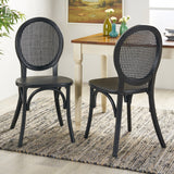 Elm Wood and Rattan Dining Chair (Set of 2) - NH713013